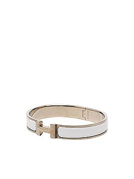 Hermès Hermes Click HH T5 XL Enamel Bracelet Silver White Metal Men's HERMES (view 2)