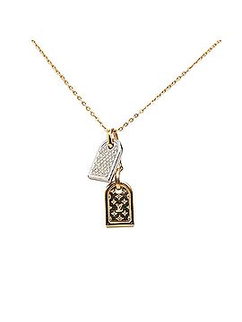 Louis Vuitton Louis Vuitton Nanogram Collier Precious Chain Pendant Necklace M00599 Gold Silver Plated Rhinestone Women's LOUIS VUITTON (view 1)
