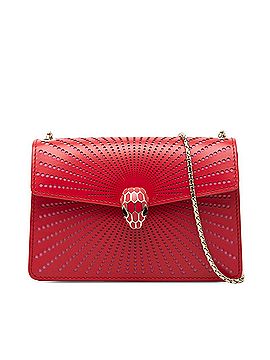 Bvlgari BVLGARI Serpenti Forever Crossbody Chain Shoulder Bag, Red/Pink Leather, Women's (view 1)