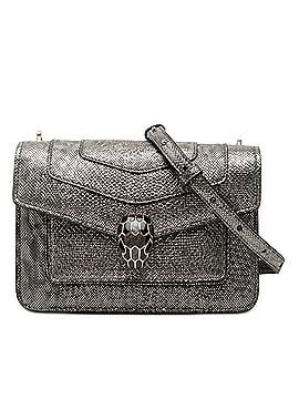 Bvlgari BVLGARI Serpenti Forever Crossbody Chain Shoulder Bag, Silver and Black Leather, Women's. (view 1)