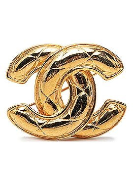 Chanel Chanel Coco Mark Brooch, Gold Plated, Women's CHANEL (view 1)