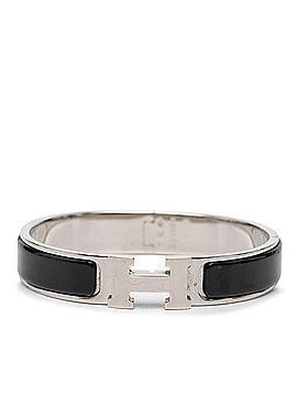 Hermès Hermes Click Enamel Bracelet, Silver and Black Metal, Women's (view 1)