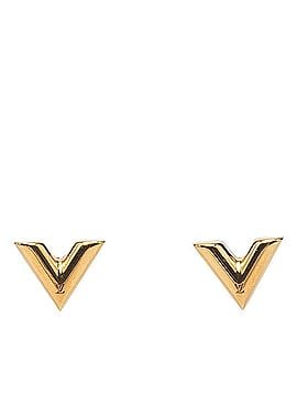 Louis Vuitton Louis Vuitton Essential V Stud Earrings M68153 Gold Plated Women's LOUIS VUITTON (view 1)