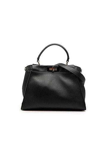 Fendi Fendi Peekaboo Selleria Medium Handbag Shoulder Bag 2WAY 8BN290 Black Leather Women's FENDI (view 1)