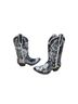 Lucchese 100% Leather Silver Black Boots Size 7 1/2 - photo 4