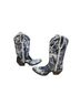 Lucchese 100% Leather Silver Black Boots Size 7 1/2 - photo 2