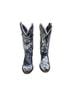 Lucchese 100% Leather Silver Black Boots Size 7 1/2 - photo 3
