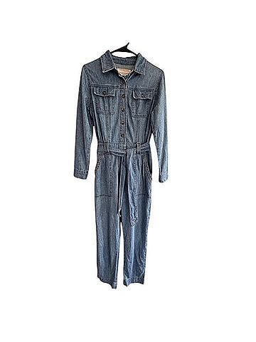 Anthropologie Long Sleeve Chambray Jumpsuit Jumpsuit (view 1)