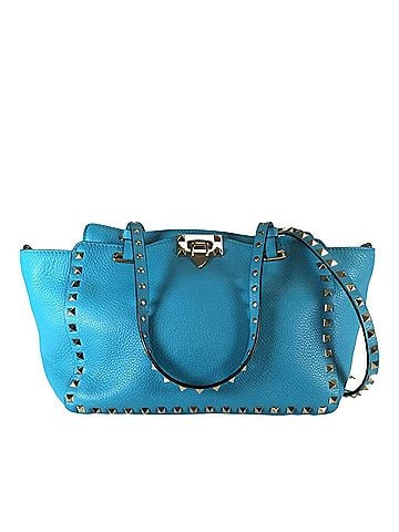 Valentino Small Grained Calfskin Rockstud Trapeze Satchel (view 1)