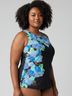 Lands' End Floral Black Blue Sleeveless Top Size L - photo 3