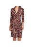 Boston Proper Leopard Print Red Tan Casual Dress Size 10 - photo 1