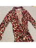 Boston Proper Leopard Print Red Tan Casual Dress Size 10 - photo 5