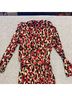 Boston Proper Leopard Print Red Tan Casual Dress Size 10 - photo 10