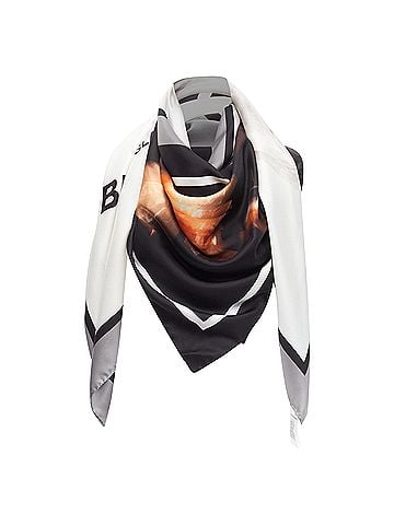 Burberry Burberry Tisci 100% silk London logo grey unicorn aristocrat print scarf (view 1)