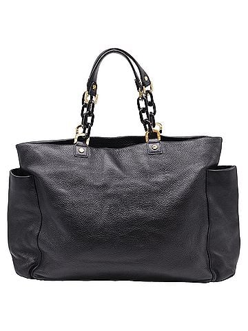 Tory Burch Tory Burch Chain Strap Detailed Tote Bag in Black Leather (view 2)