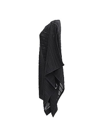 Herve Leger  Herve Leger Amiee Knitted Poncho Mini Dress in Black Cotton (view 2)