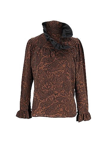 Kenzo Kenzo Paisley Print Blouse in Brown Wool (view 1)