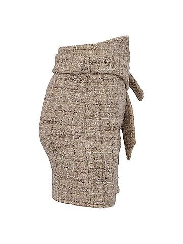 IRO  Iro Tomia Belted Tweed Mini Skirt in Beige Acrylic (view 2)
