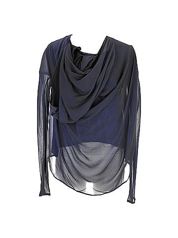 Haider Ackermann Haider Ackermann Draped Top in Navy Blue Silk (view 1)