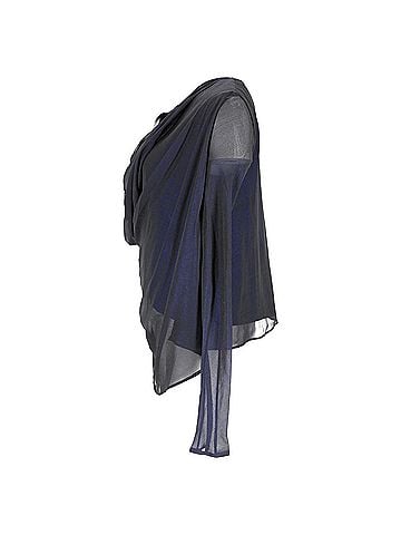Haider Ackermann Haider Ackermann Draped Top in Navy Blue Silk (view 2)