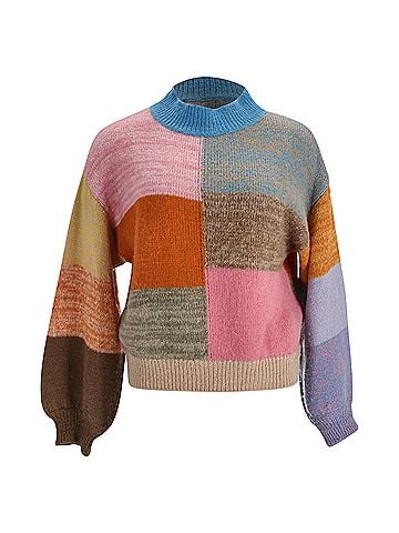 STINE GOYA  Stine Goya Adonis Patchwork Sweater in Multicolor Acrylic (view 1)