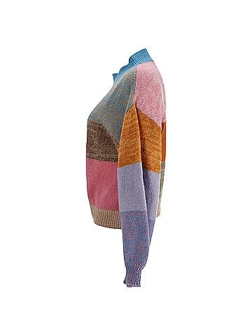 STINE GOYA  Stine Goya Adonis Patchwork Sweater in Multicolor Acrylic (view 2)