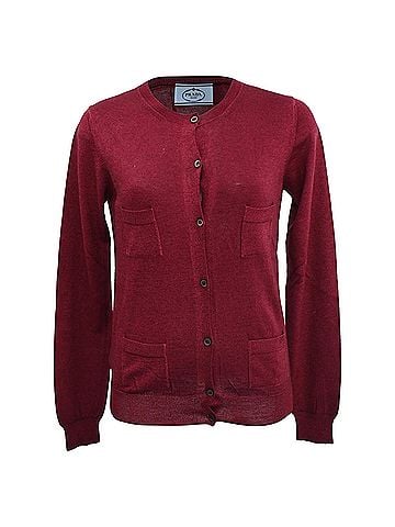 Prada Prada Buttoned Cardigan in Red Cashmere  (view 1)