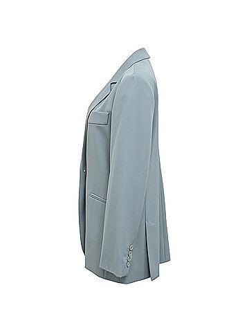 Max Mara Max Mara Blazer in Light Blue Virgin Wool (view 2)