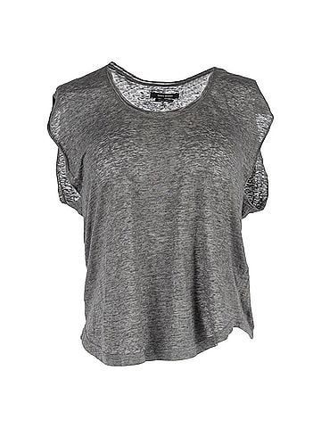Isabel Marant Isabel Marant Draped T-shirt in Grey Linen (view 1)