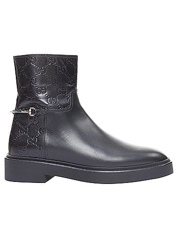 Gucci Gucci black monogram ankle boots (view 1)