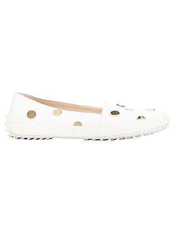 Tod's Tod's white gold polka dot loafers (view 1)