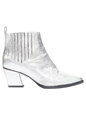 Roger Vivier Roger Vivier silver leather block heel booties (view 1)