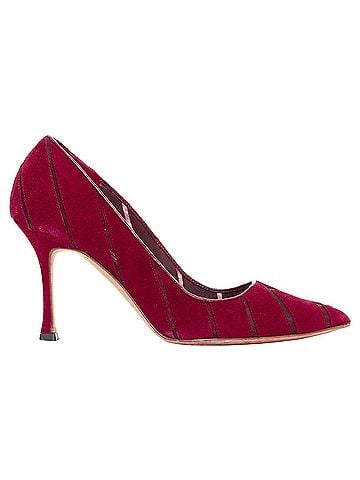 Manolo Blahnik Manolo Blahnik red mesh pumps (view 1)
