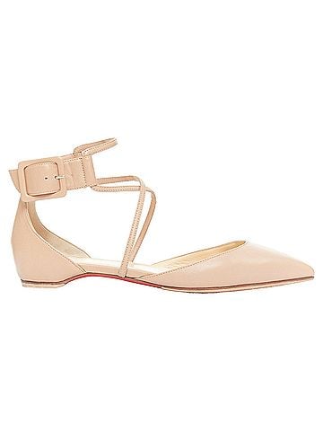 Christian Louboutin Christian Louboutin nude strappy flats (view 1)