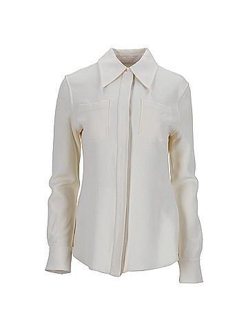 Victoria Beckham Victoria Beckham Crepe Shirt in White Viscose (view 1)