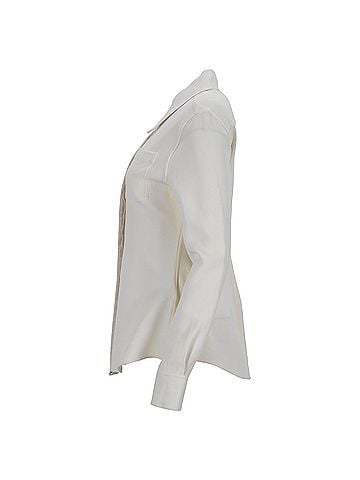 Victoria Beckham Victoria Beckham Crepe Shirt in White Viscose (view 2)