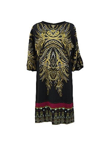 ETRO  Etro Printed 3/4 Sleeve Midi Dress in Multicolor Silk (view 1)