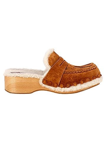 Chloé Chloé Joy Slippers In Brown Suede (view 1)