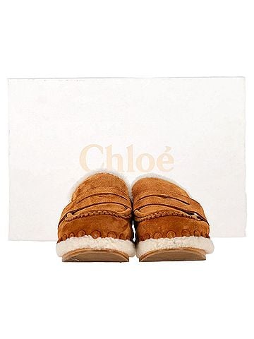 Chloé Chloé Joy Slippers In Brown Suede (view 2)