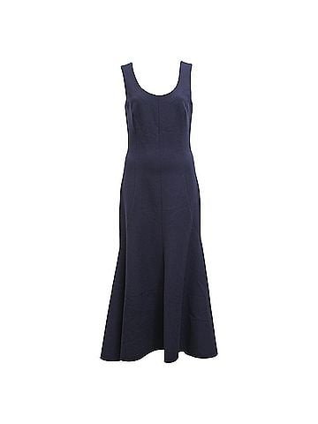 Stella McCartney Stella McCartney Flared Midi Dress in Navy Blue Viscose (view 1)