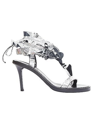 Isabel Marant Isabel Marant silver ruffle leather wrap sandals (view 2)