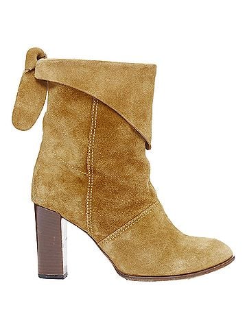Marc Jacobs Marc Jacobs tan suede bow slouchy western boots (view 1)