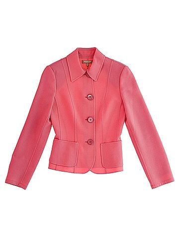 Michael Kors  Michael Kors Single-Breasted Blazer in Pink Wool (view 1)