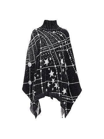 Saint Laurent Saint Laurent Constellation astrology intarsia poncho cape (view 1)