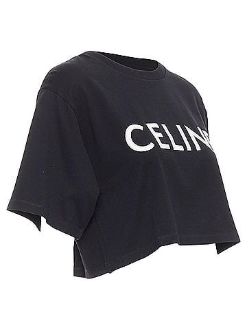Céline Celine black logo cotton t-shirt (view 2)
