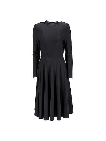 Balenciaga Balenciaga Mock Neck Midi Flared Dress in Black Polyester (view 1)