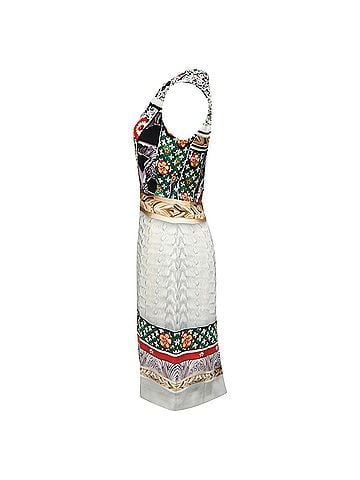 Mary Katrantzou Mary Katrantzou Knee Length Printed Dress in Multicolor Silk (view 2)