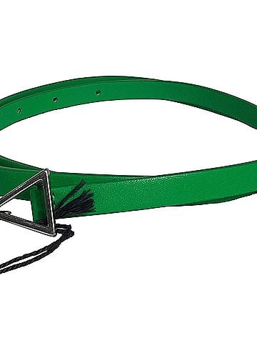 Bottega Veneta Bottega Veneta Triangle Buckle Belt in Green Leather (view 1)