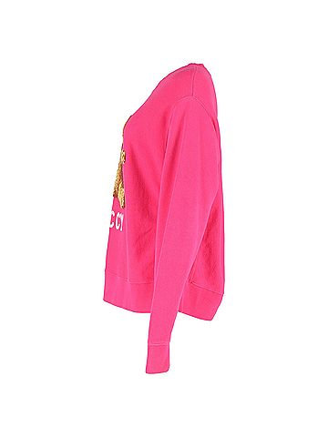 Gucci  Gucci Embroidered Teddy Bear Sweater in Pink Cotton (view 2)