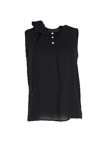 Miu Miu  Miu Miu Embellished Sleeveless Blouse in Black Silk (view 1)